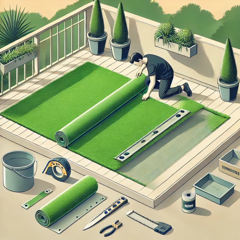 balkon suni çim halı nasıl döşenir